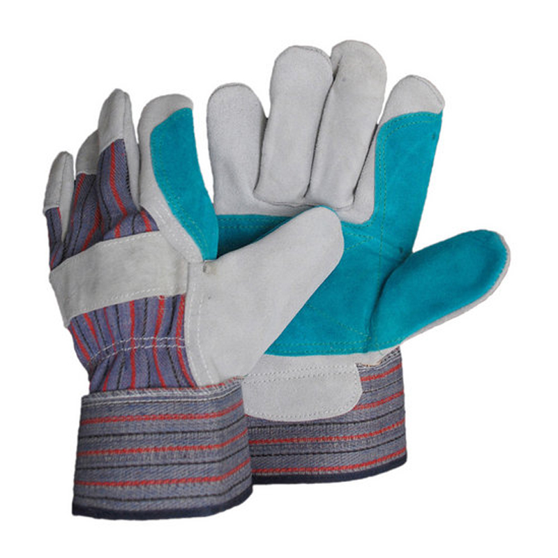 LG008 二重層牛革ゴム袖口保護手袋